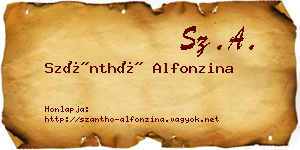 Szánthó Alfonzina névjegykártya